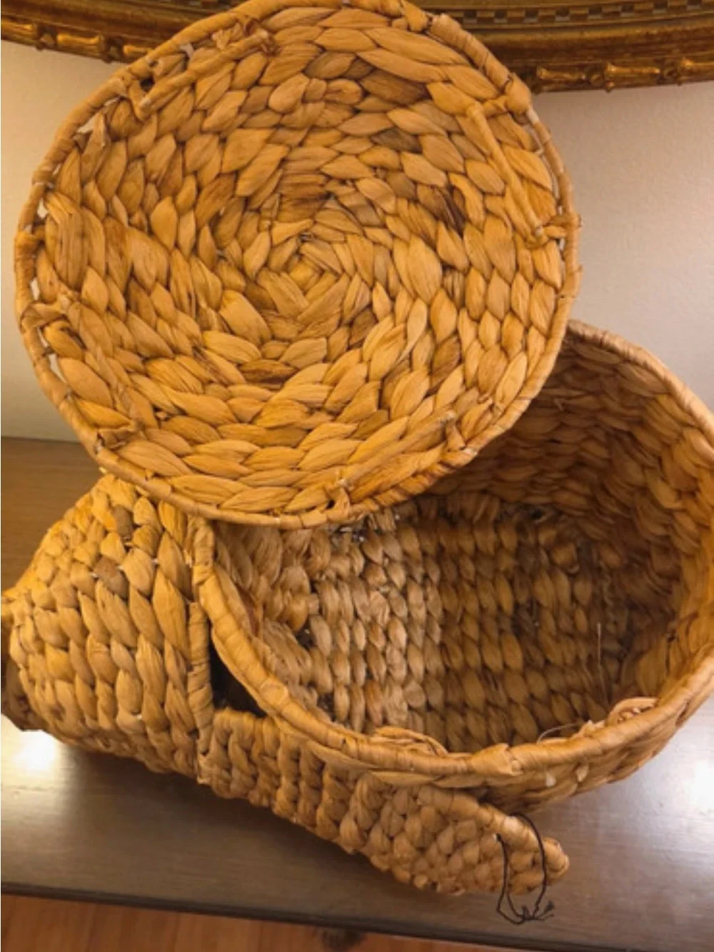 Opalhouse Rattan Wicker Elephant Basket Planter Lid Nursery Storage Target NEW